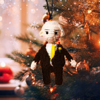 Personalized Ornament Crochet Doll with Photo Card "I Thought Of You Today"