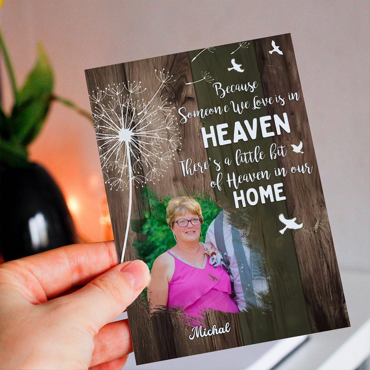Personalized Crochet Doll with Photo Card "There's a Little Bit Of Heaven In Our Home"