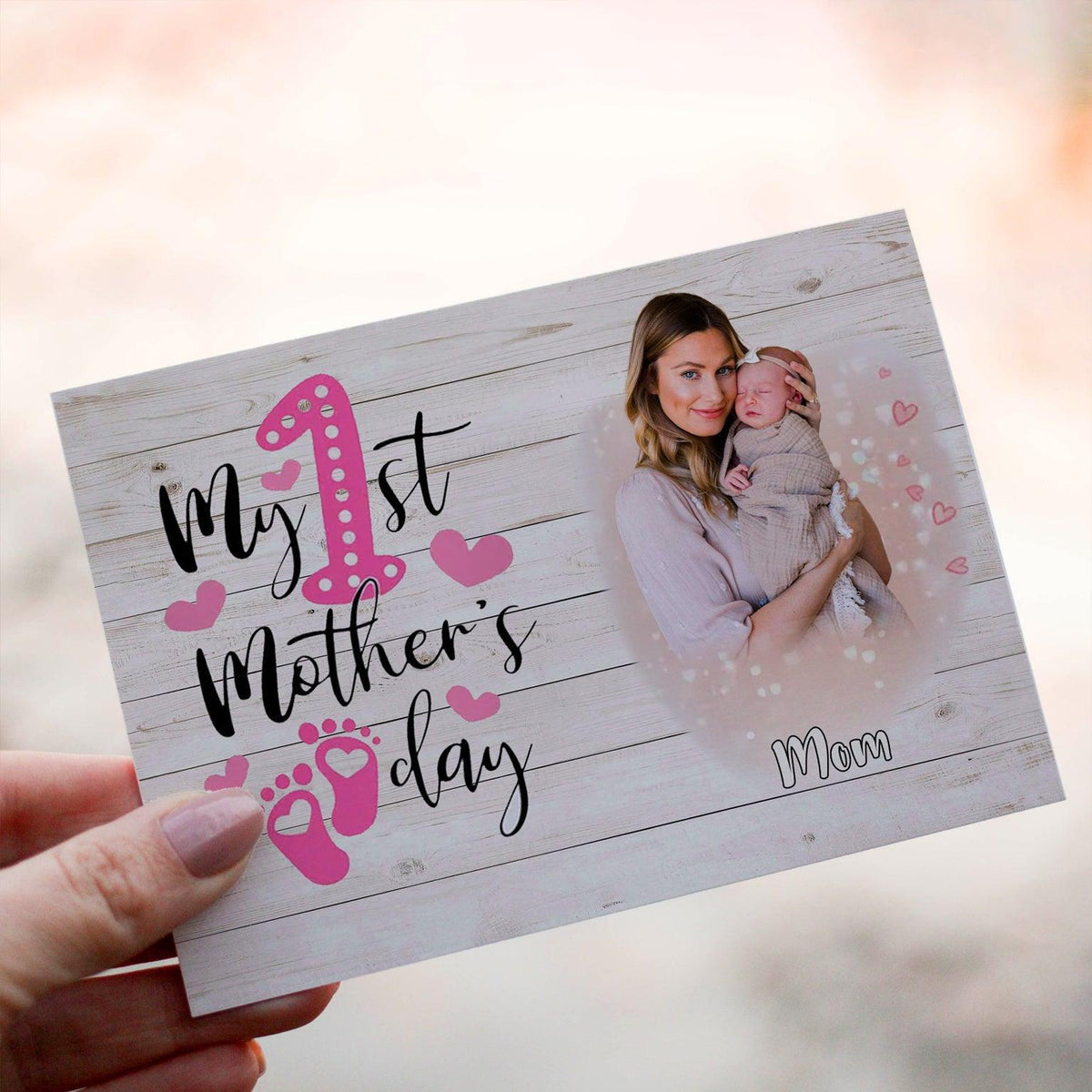 Personalized Crochet Doll with Photo Card "My 1st Mother's Day"