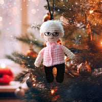 Personalized Ornament Crochet Doll with Photo Card "Because Someone We Love Is In Heaven"