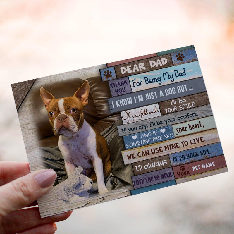 Personalized Crochet Doll with Photo Card "Dear Dad Thank You For Being My Dad Pet Portrait"