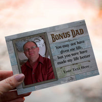 Personalized Crochet Doll with Photo Card "Bonus Dad You May Not Have Given Me Life"