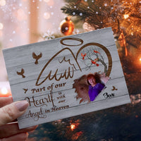 Personalized Ornament Crochet Doll with Photo Card "Part of our hearts is with our Angel in Heaven"