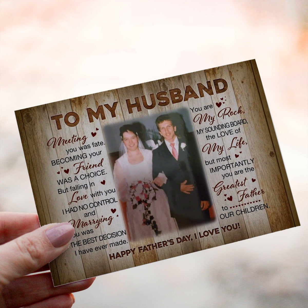 Personalized Crochet Doll with Photo Card "To My Husband Happy Father's Day"