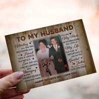 Personalized Crochet Doll with Photo Card "To My Husband Happy Father's Day"