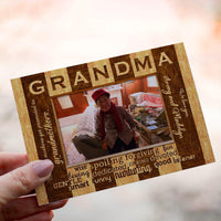 Personalized Crochet Doll with Photo Card "Picture Frame for Grandma"