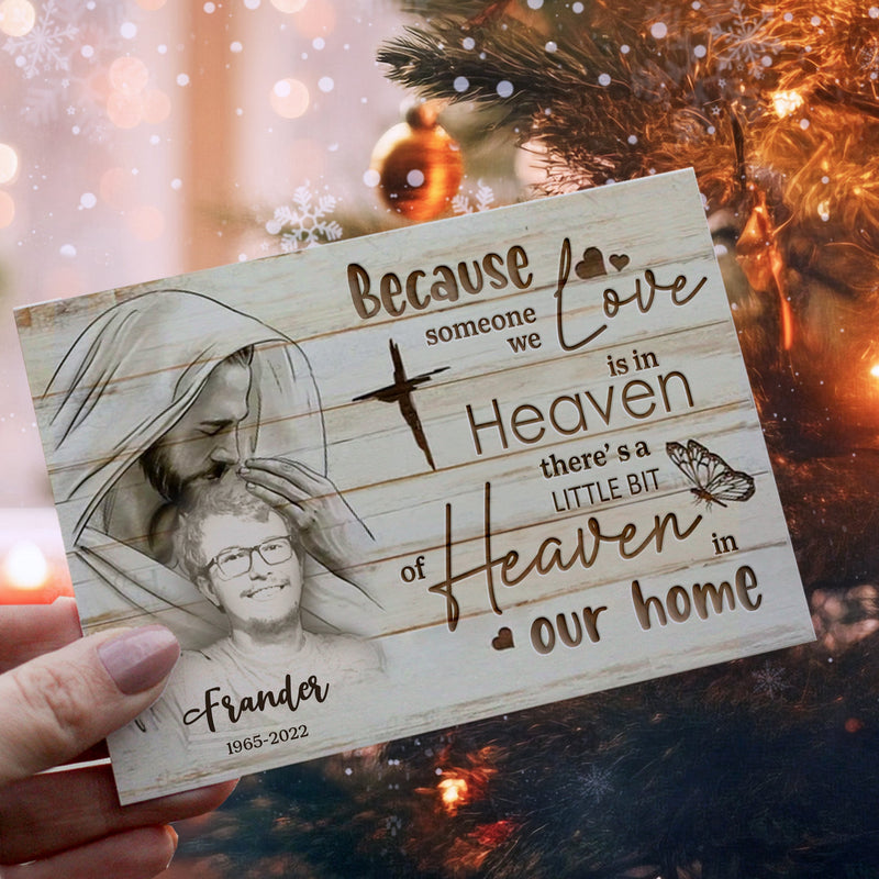 Personalized Ornament Crochet Doll with Photo Card "When Someone We Love Is In Heaven Safe In God's Hands"