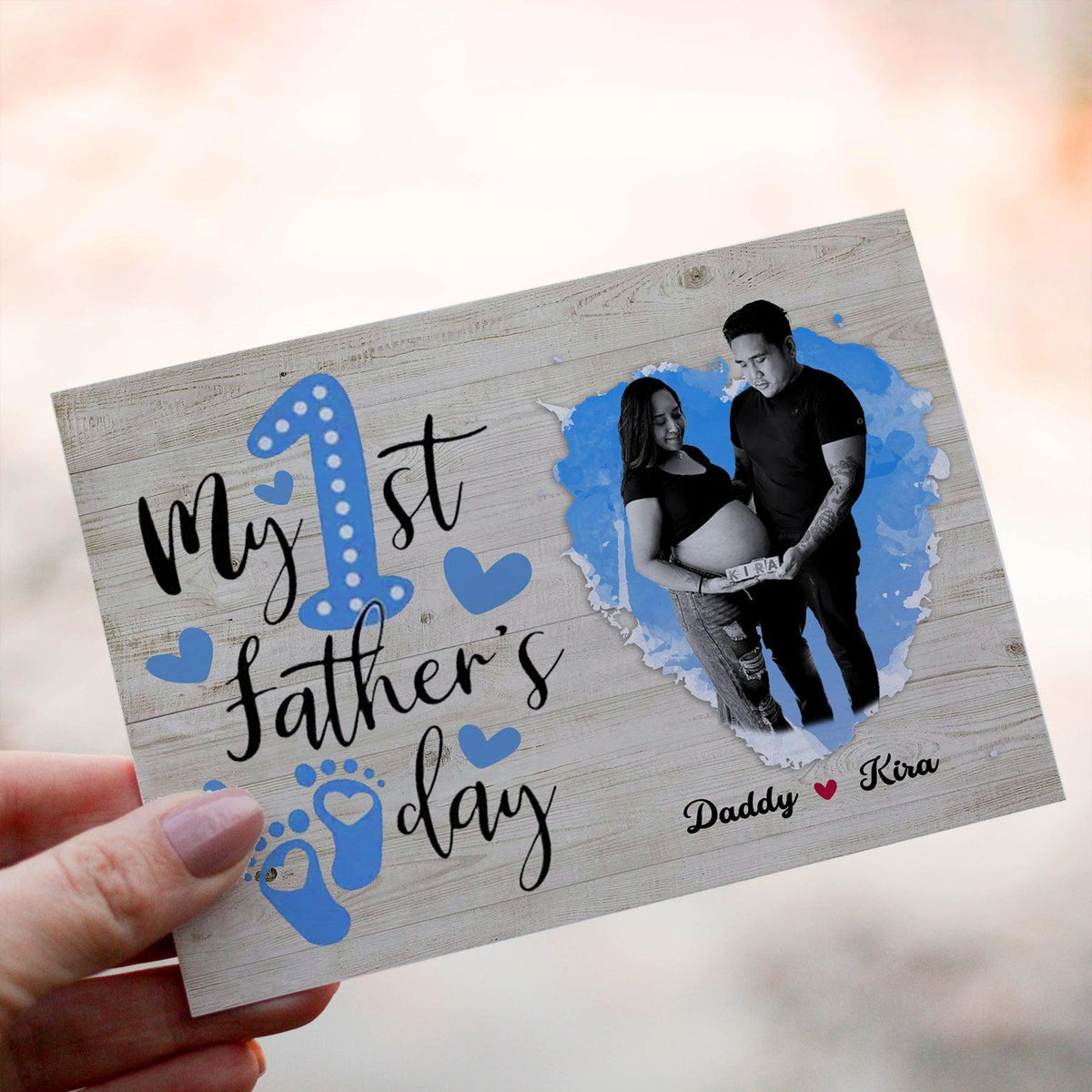 Personalized Crochet Doll with Photo Card "My 1st Father day"