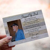 Personalized Crochet Doll with Photo Card "Stepped Up Dad Gift For Father’s Day"