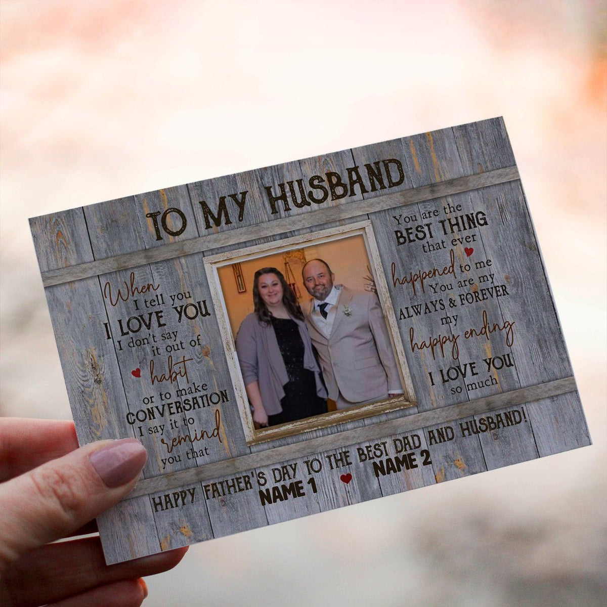 Personalized Crochet Doll with Photo Card "To My Husband Happy Father's Day To The Best Dad"