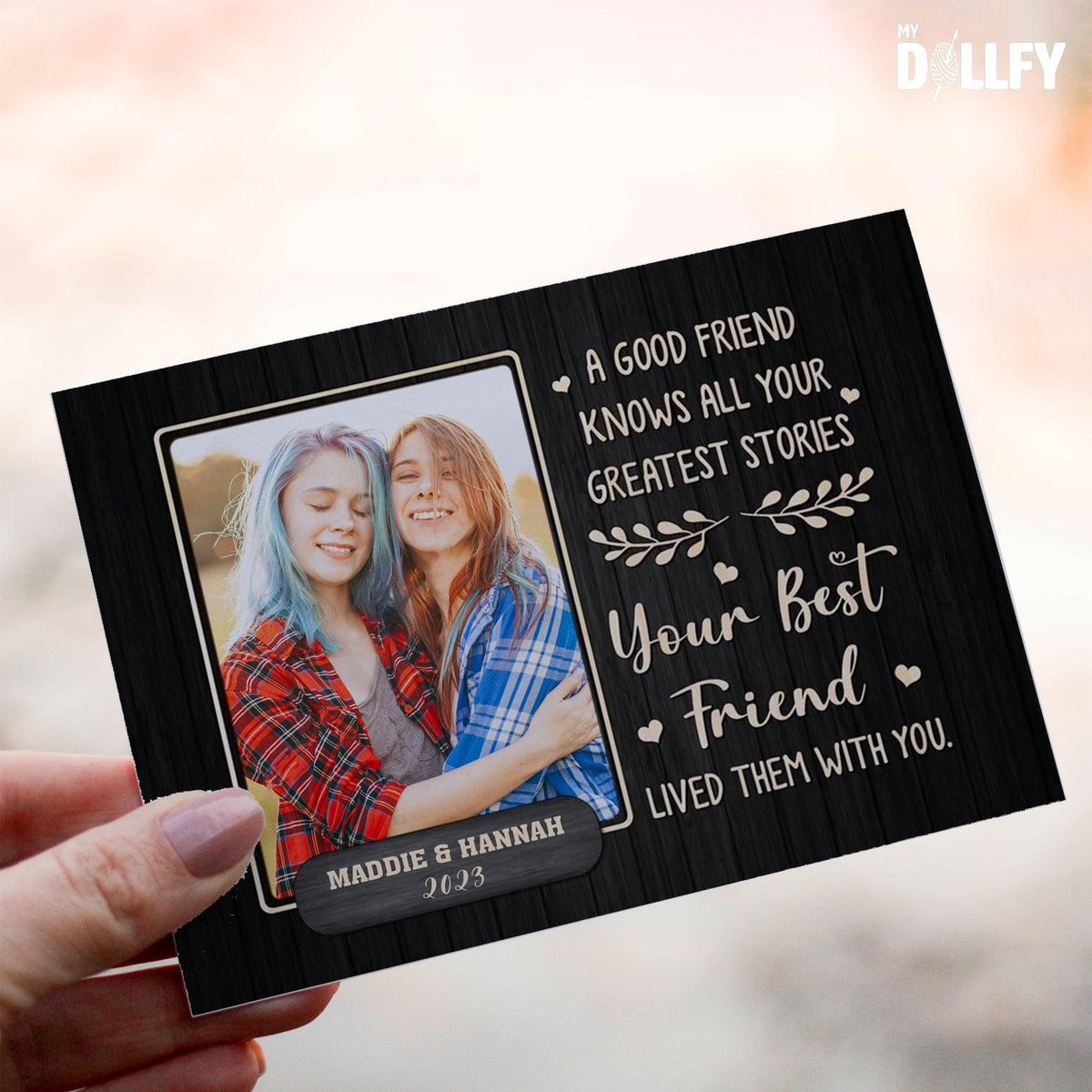 Personalized Crochet Doll with Photo Card "A Good Friend Knows All Your Stories"