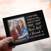 Personalized Crochet Doll with Photo Card "A Good Friend Knows All Your Stories"