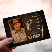 Personalized Crochet Doll with Photo Card "We Are Hooked On Dad"