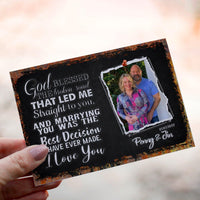 Personalized Crochet Doll with Photo Card "God Blessed The Broken Road That Led Me Straight To You"