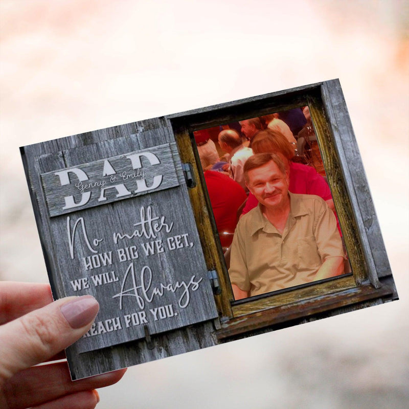 Personalized Crochet Doll with Photo Card "Dad No Matter How Big We Get 2"