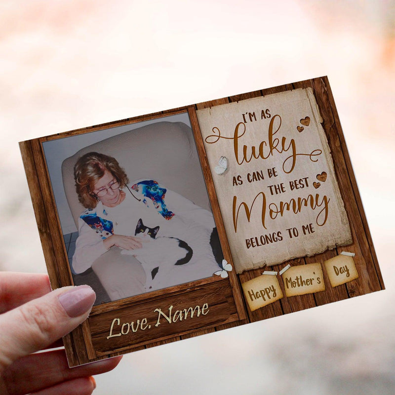 Personalized Crochet Doll with Photo Card "I'm As Lucky As Can Be"