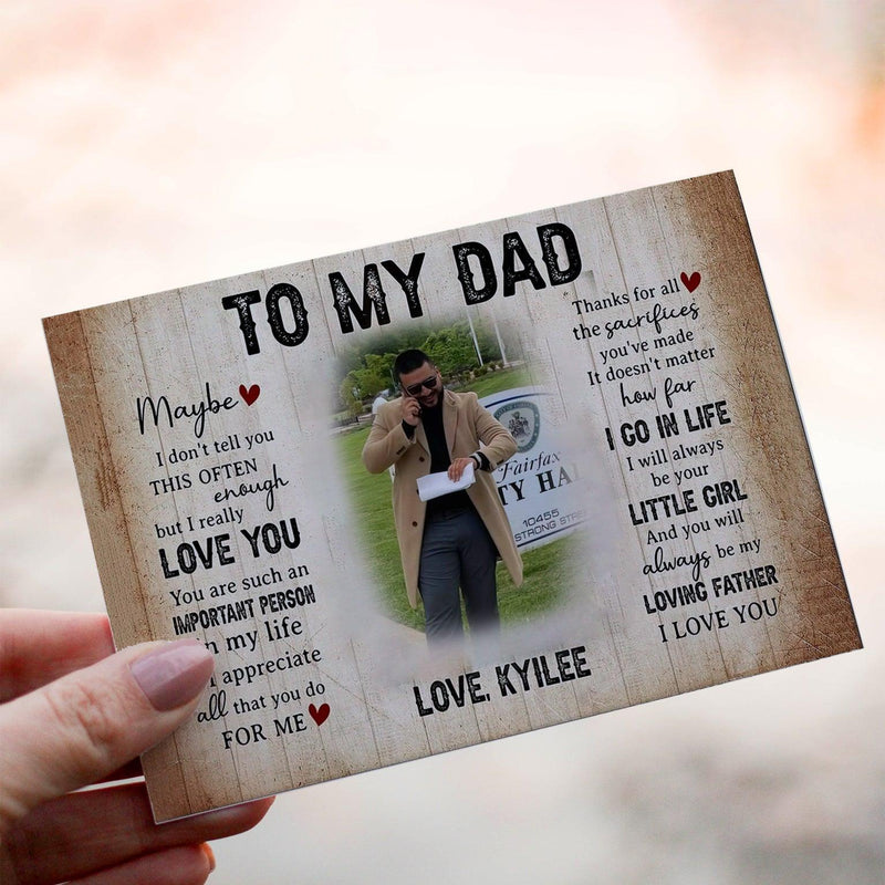 Personalized Crochet Doll with Photo Card "To My Dad Style 4"