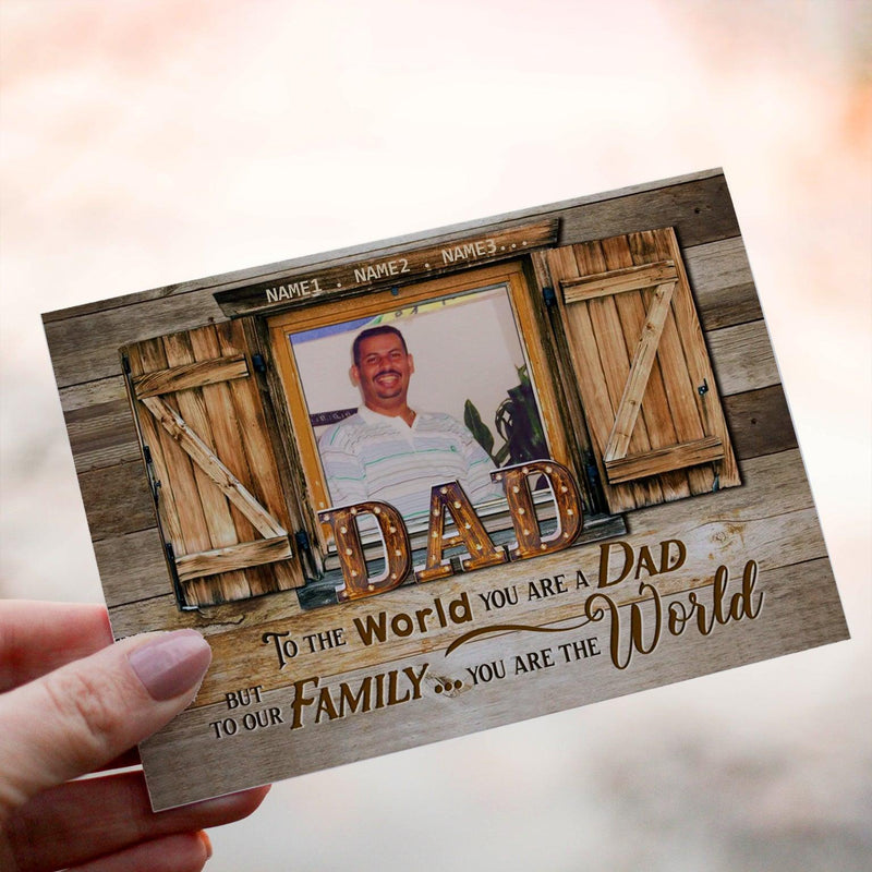 Personalized Crochet Doll with Photo Card "Dad To The World You Are A Dad"