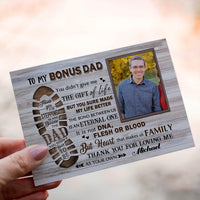 Personalized Crochet Doll with Photo Card "To My Bonus Dad"