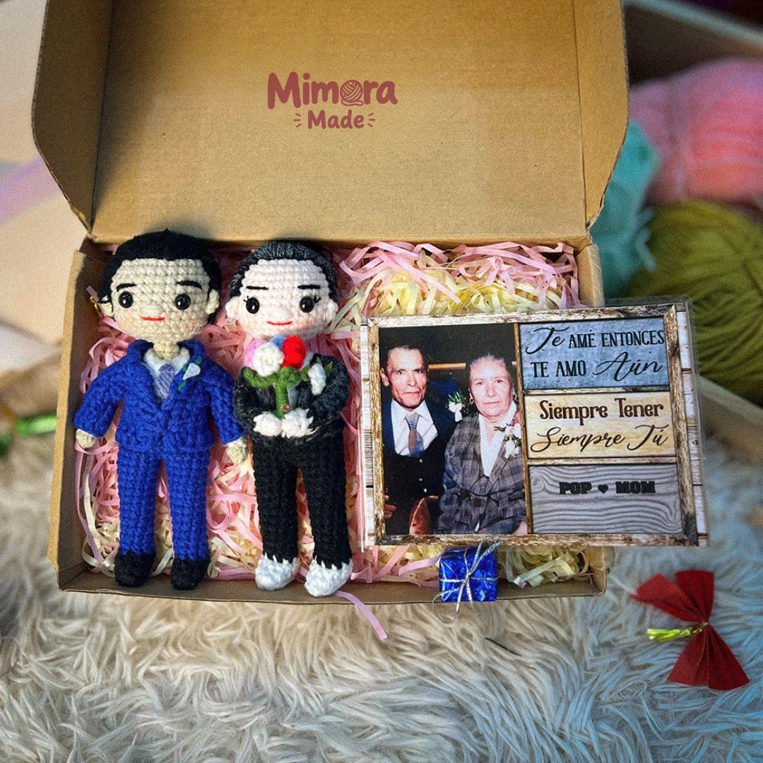 Personalized Crochet Doll with Photo Card "Loved You Then Love You Still"