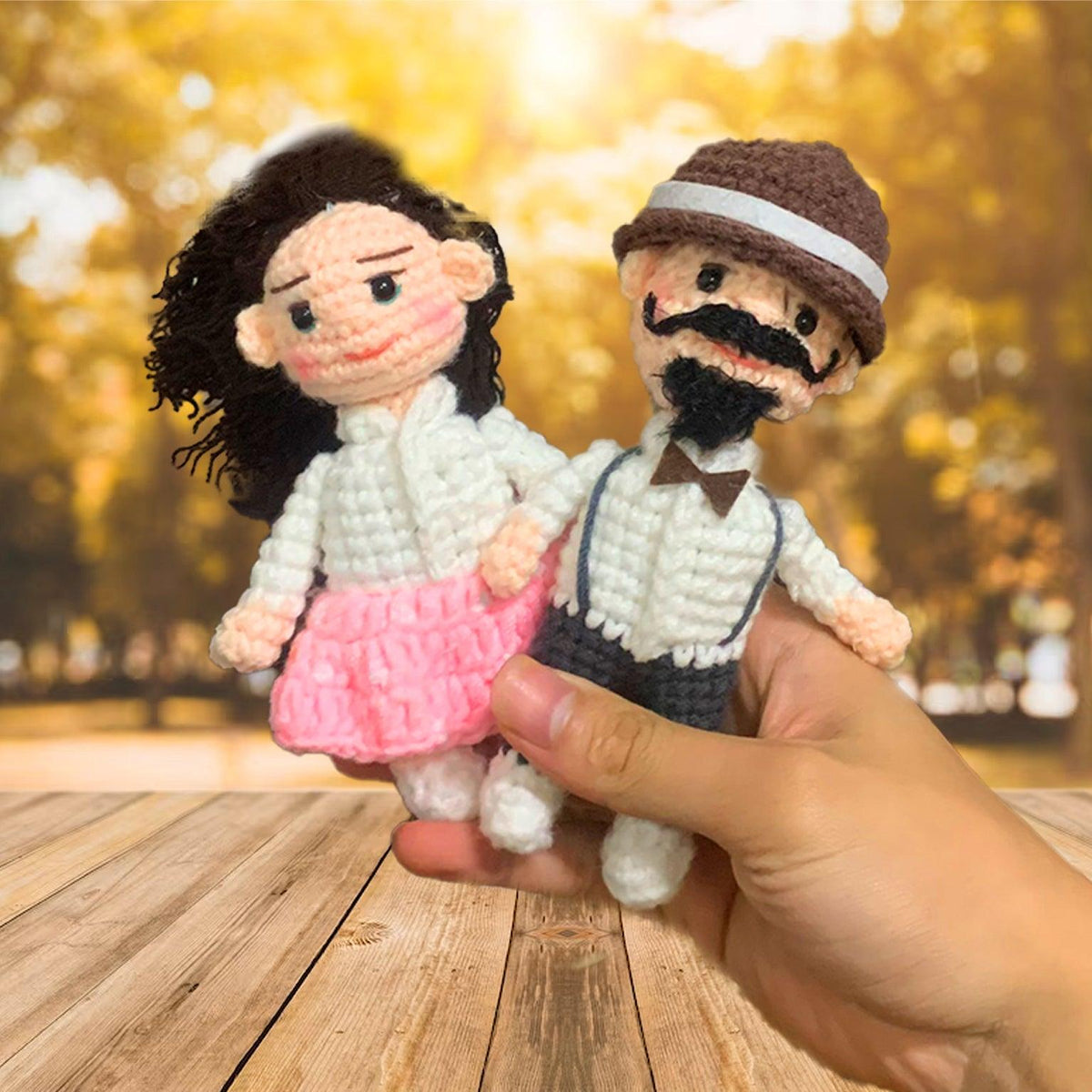 Personalized Crochet Doll with Photo Card "To My Wife"
