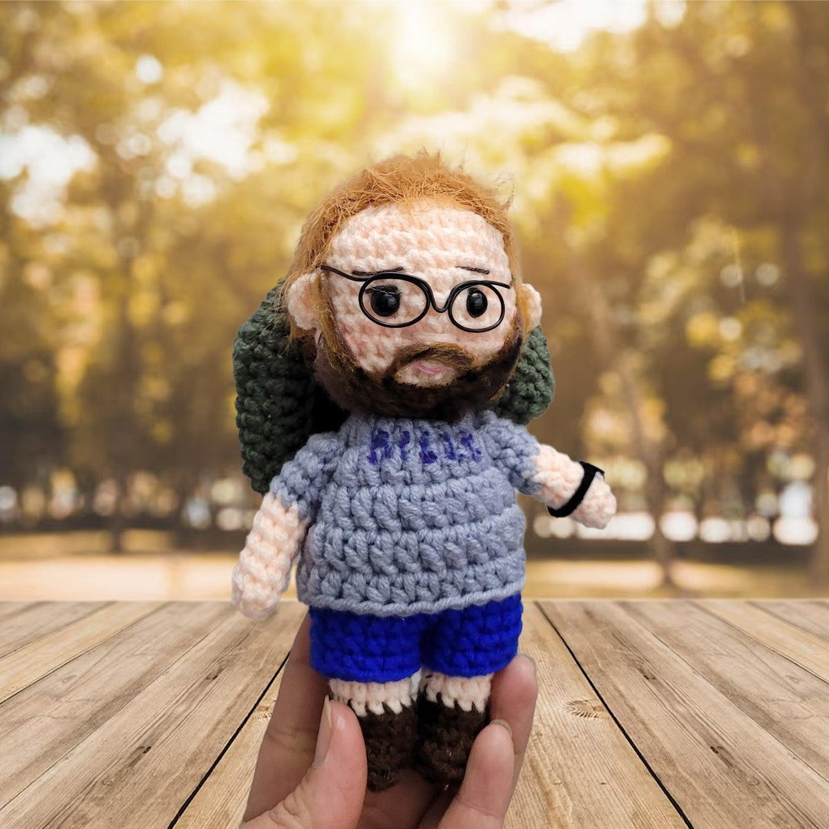 Personalized Crochet Doll with Photo Card "Thoughtful Father’s Day Gift"