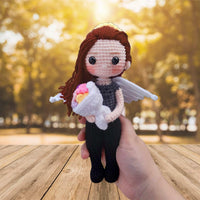 Personalized Crochet Doll with Photo Card "Porque Alguien Que Amamoa Está En El Cielo Hay Un Poco De Cielo"