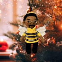 Personalized Ornament Crochet Doll with Photo Card "Safe In God's Hands I Am Alway With You"