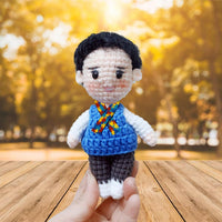 Personalized Crochet Doll with Photo Card "In This House We Do Autism"