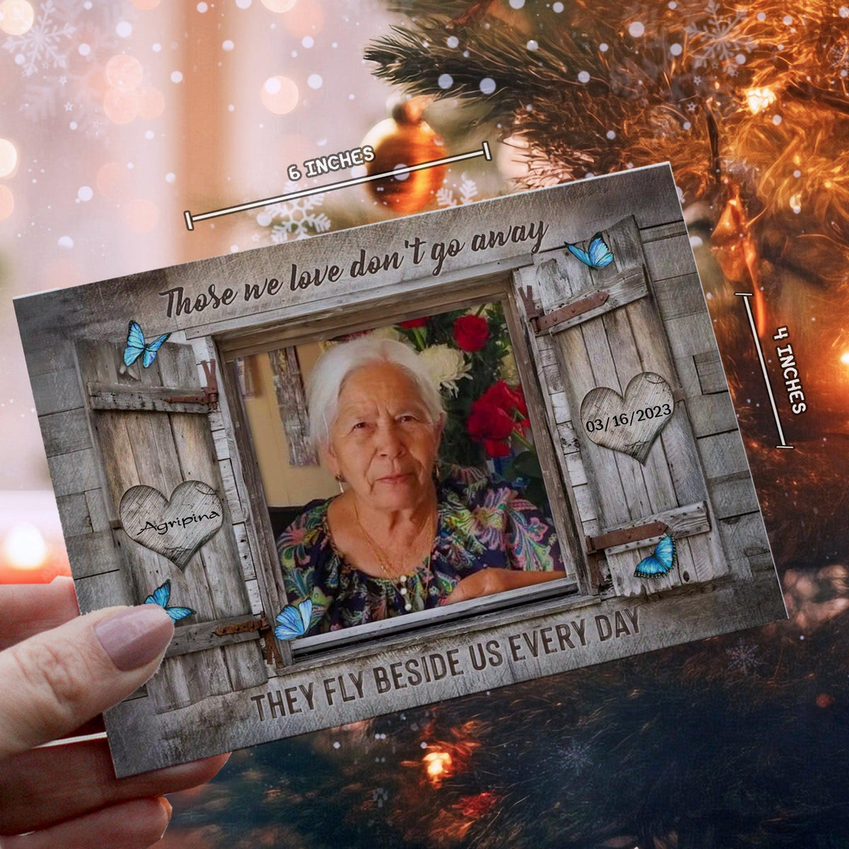 Personalized Ornament Crochet Doll with Photo Card "Those We Love Don't Go Away 2"