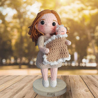 Personalized Crochet Doll with Photo Card "My 1st Mother's Day"