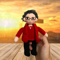 Personalized Crochet Doll with Photo Card "Welcome Home Safe In The Arms Of Jesus"