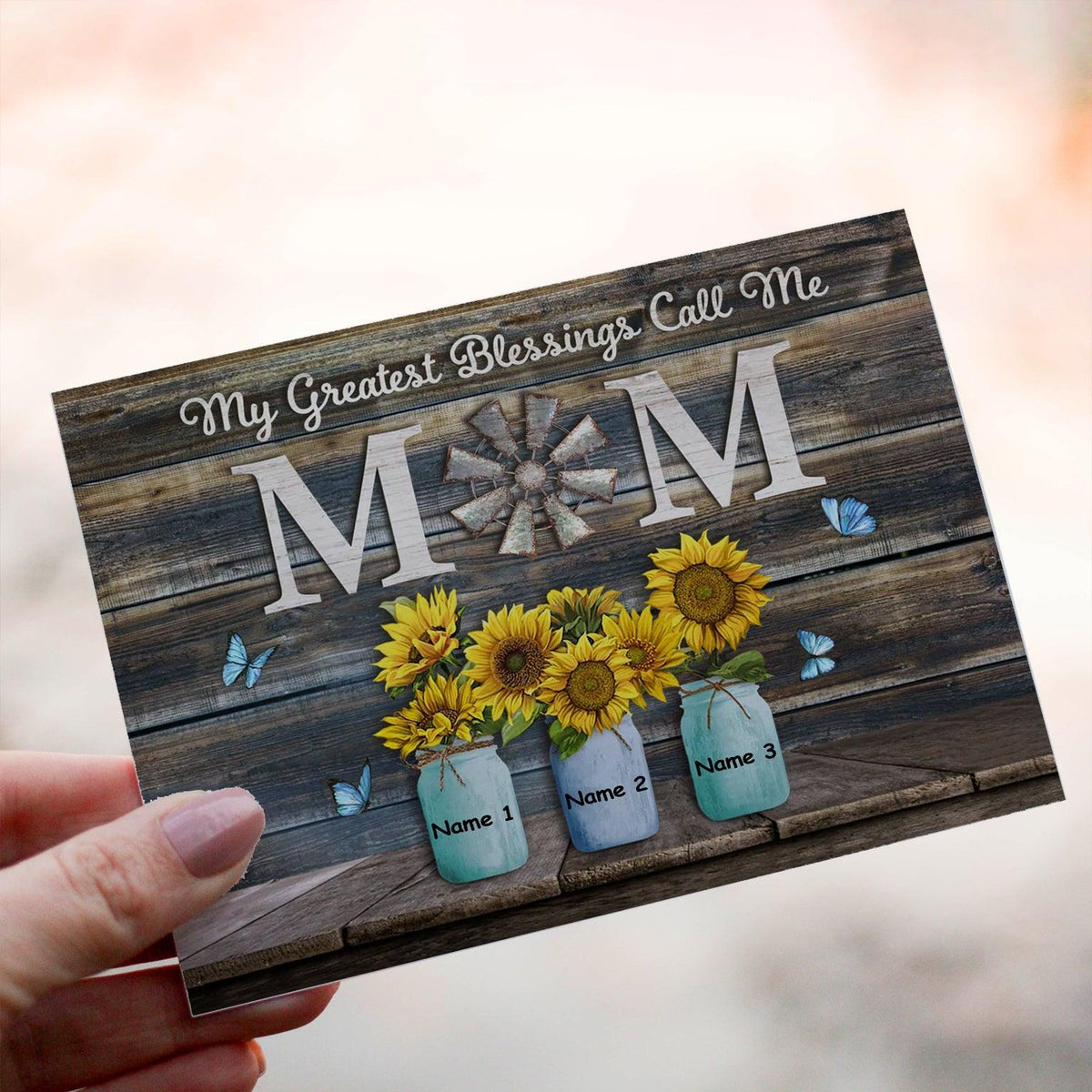 Personalized Crochet Doll with Photo Card "My Greatest Blessings Call Me Mom"
