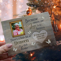 Personalized Ornament Crochet Doll with Photo Card "Because Someone We Love Is In Heaven"