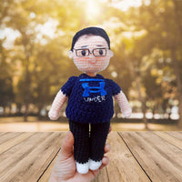 Personalized Crochet Doll with Photo Card "To Celebrate New Dads"