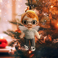 Personalized Ornament Crochet Doll with Photo Card "When Someone We Love Is In Heaven Safe In God's Hands"