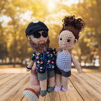 Personalized Crochet Doll with Photo Card "Be Strong And Courageous"