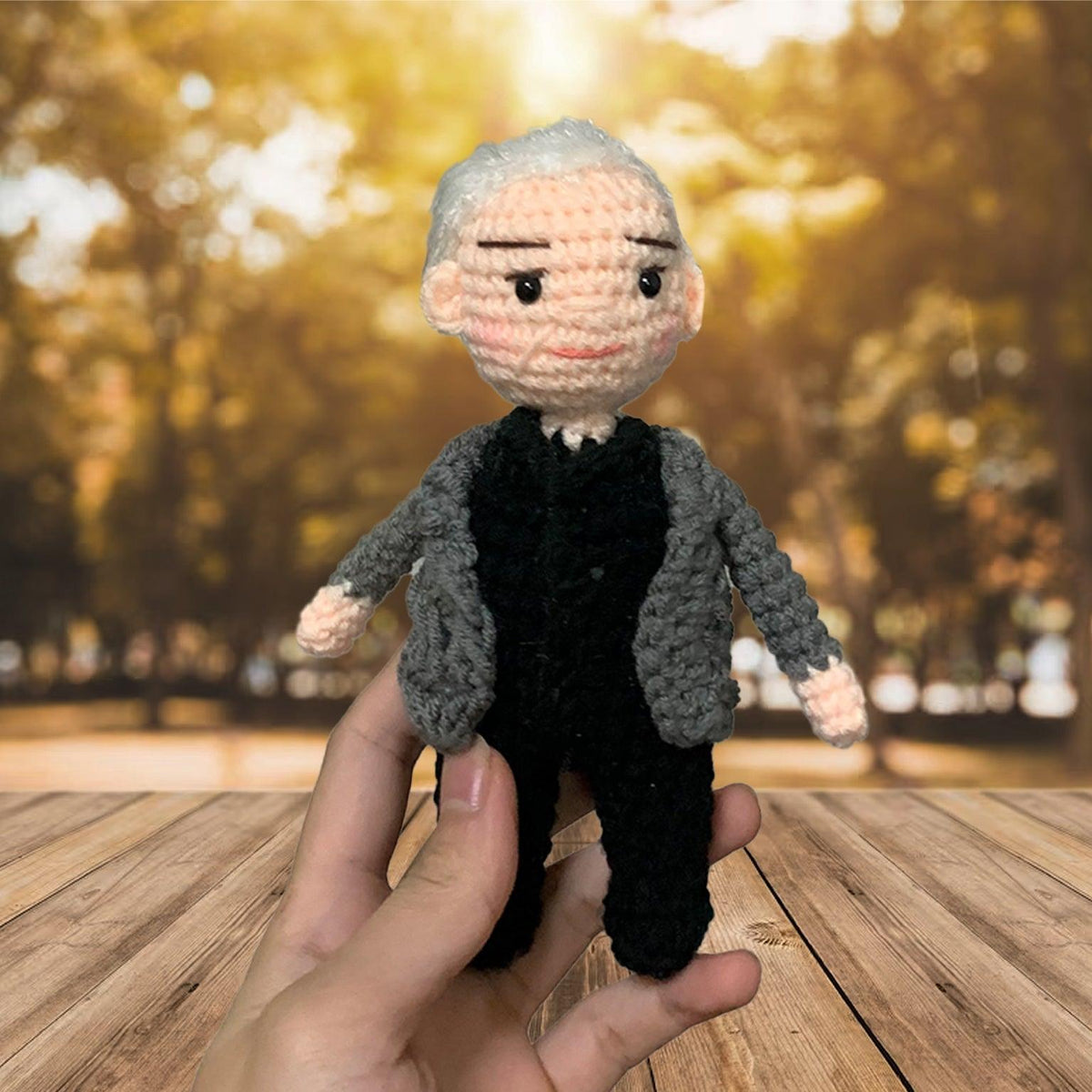 Personalized Crochet Doll with Photo Card "A Son’s First Hero A Daughter’s First Love"