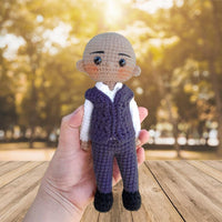 Personalized Crochet Doll with Photo Card "Father’s Day Gifts For Dad From Daughter"