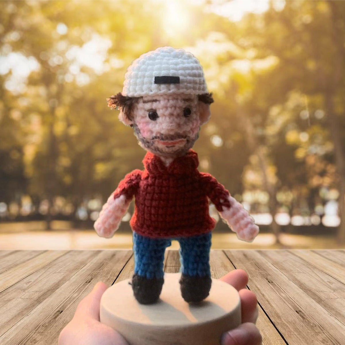 Personalized Crochet Doll with Photo Card "Dad No Matter How Big We Get"