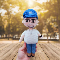 Personalized Crochet Doll with Photo Card "Dad, The Man The Myth The Legend"