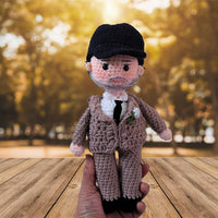 Personalized Crochet Doll with Photo Card "To My Husband Happy Father's Day To The Best Dad"