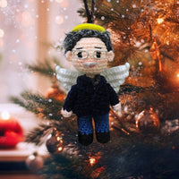 Personalized Ornament Crochet Doll with Photo Card "Your Life Gave Me Memories Too Beautiful too Forget"