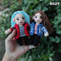 Personalized Crochet Doll with Photo Card "Personalized Sisters"