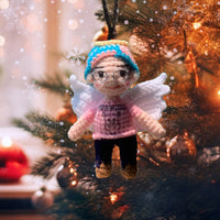 Personalized Ornament Crochet Doll with Photo Card "I Am Always With You 2"