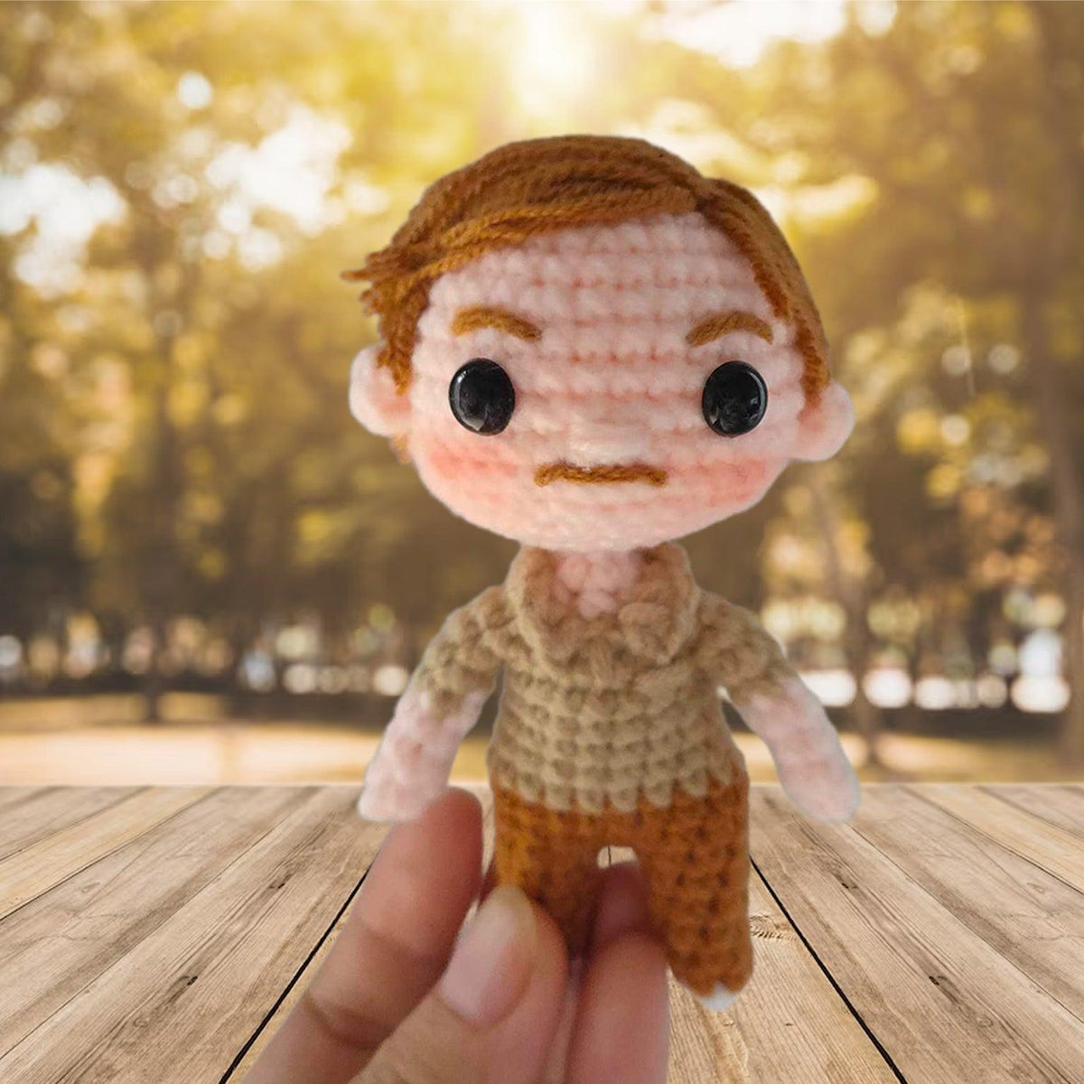 Personalized Crochet Doll with Photo Card "Dad No Matter How Big We Get 2"