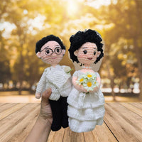 Personalized Crochet Doll with Photo Card "Wedding Welcome Fist Day"