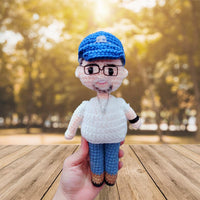 Personalized Crochet Doll with Photo Card "Best StepDad Ever"