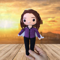 Personalized Crochet Doll with Photo Card "Safe In God's Hands Those We Love Don't Go Away"