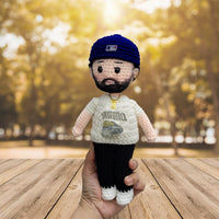 Personalized Crochet Doll with Photo Card "Our first Father's day together"